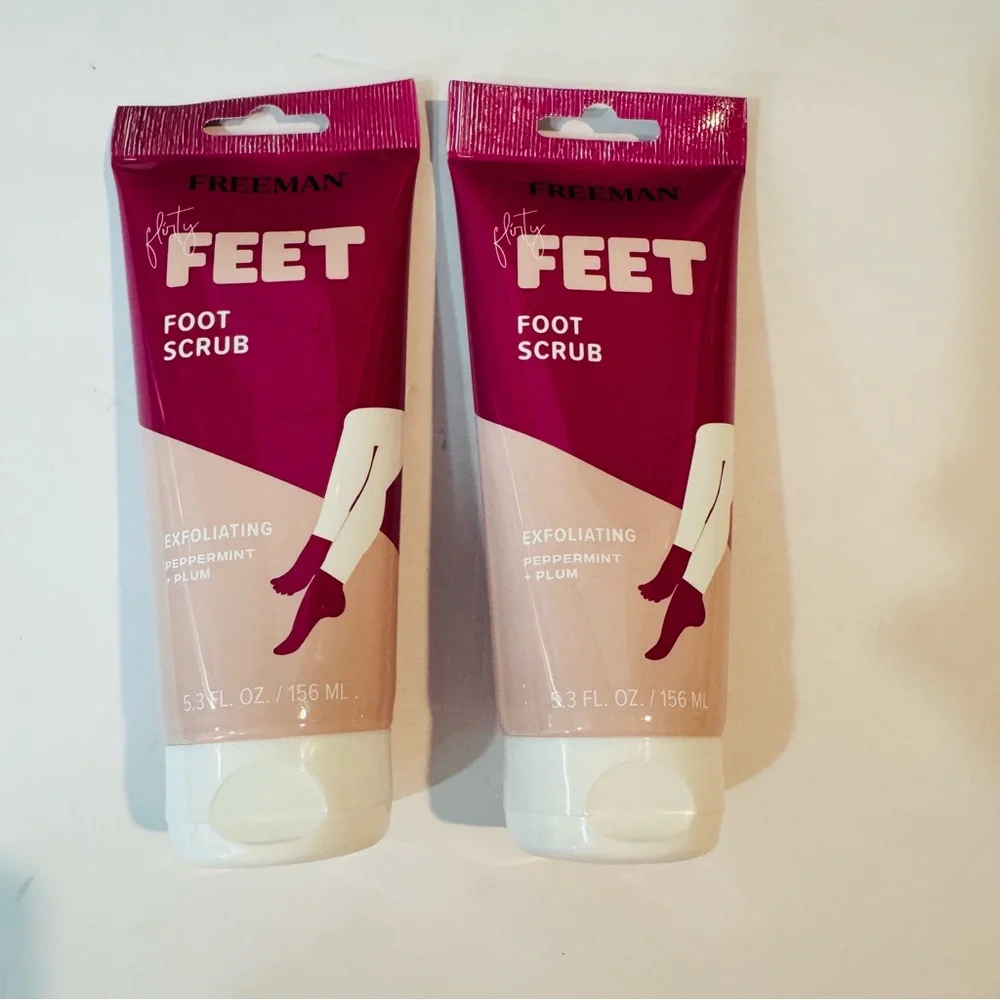 Freeman Flirty Feet Exfoliating Scrub Peppermint & Plum 5.3oz / 150ml Pk of 2